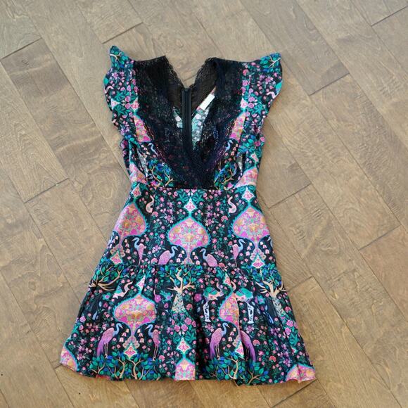 SANDRO - Iveane Floral A-Line Minidress FR size 34/US XS 2 - Picture 3 of 11